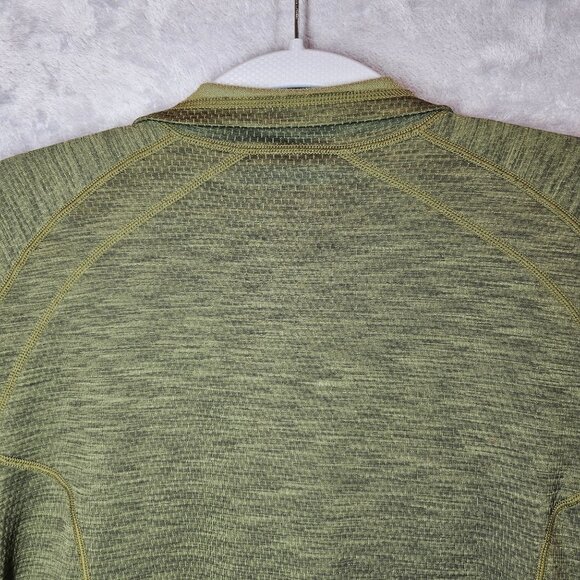REI Womens Olive Green Quarter Zip Athletic Pullover Long Sleeve Made In USA - Picture 9 of 10